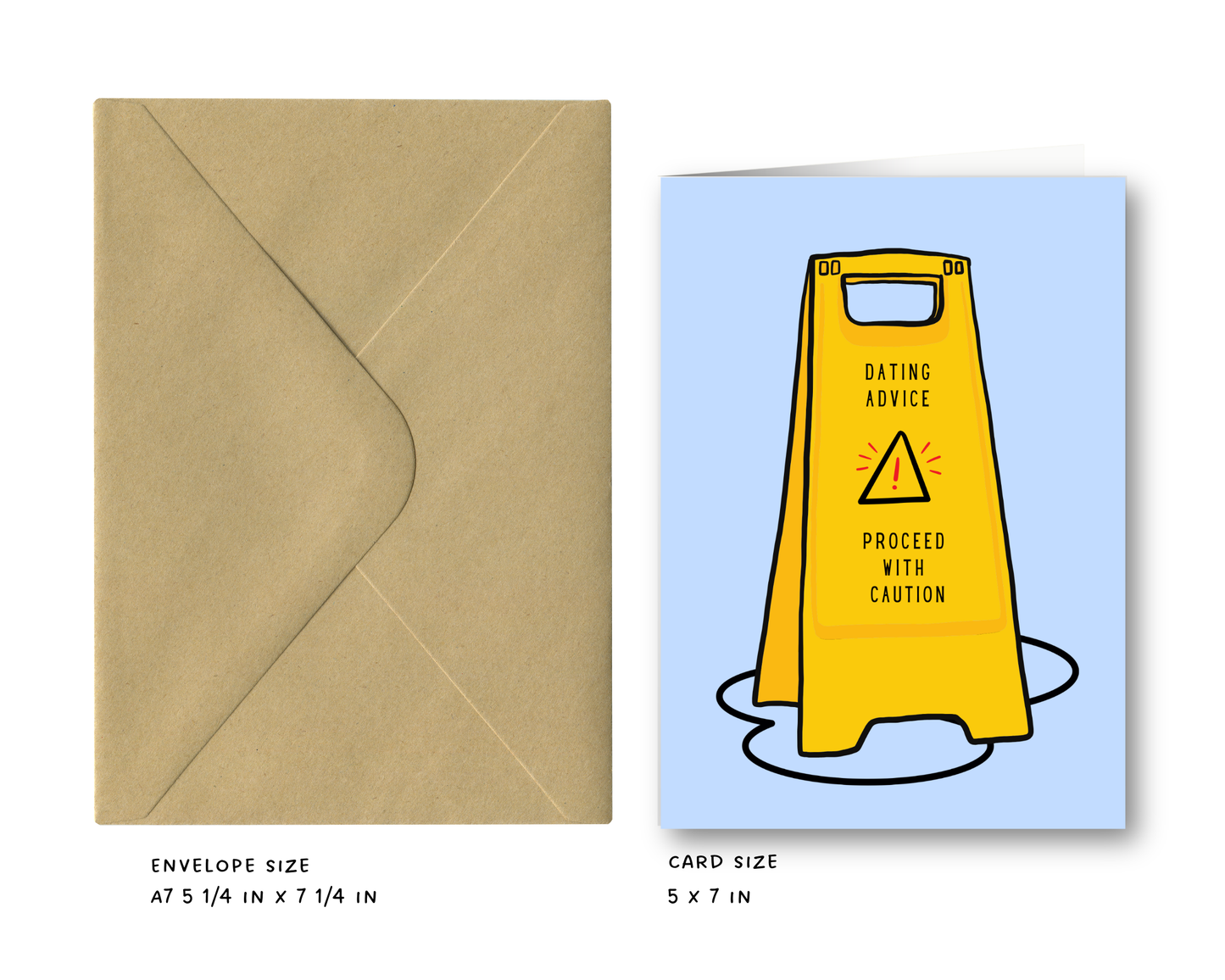 Dating Advice Greeting Card - Proceed with Caution Humor Card