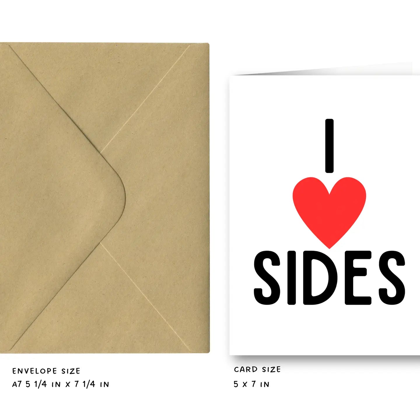 I Love Sides - Side Piece Greeting Card