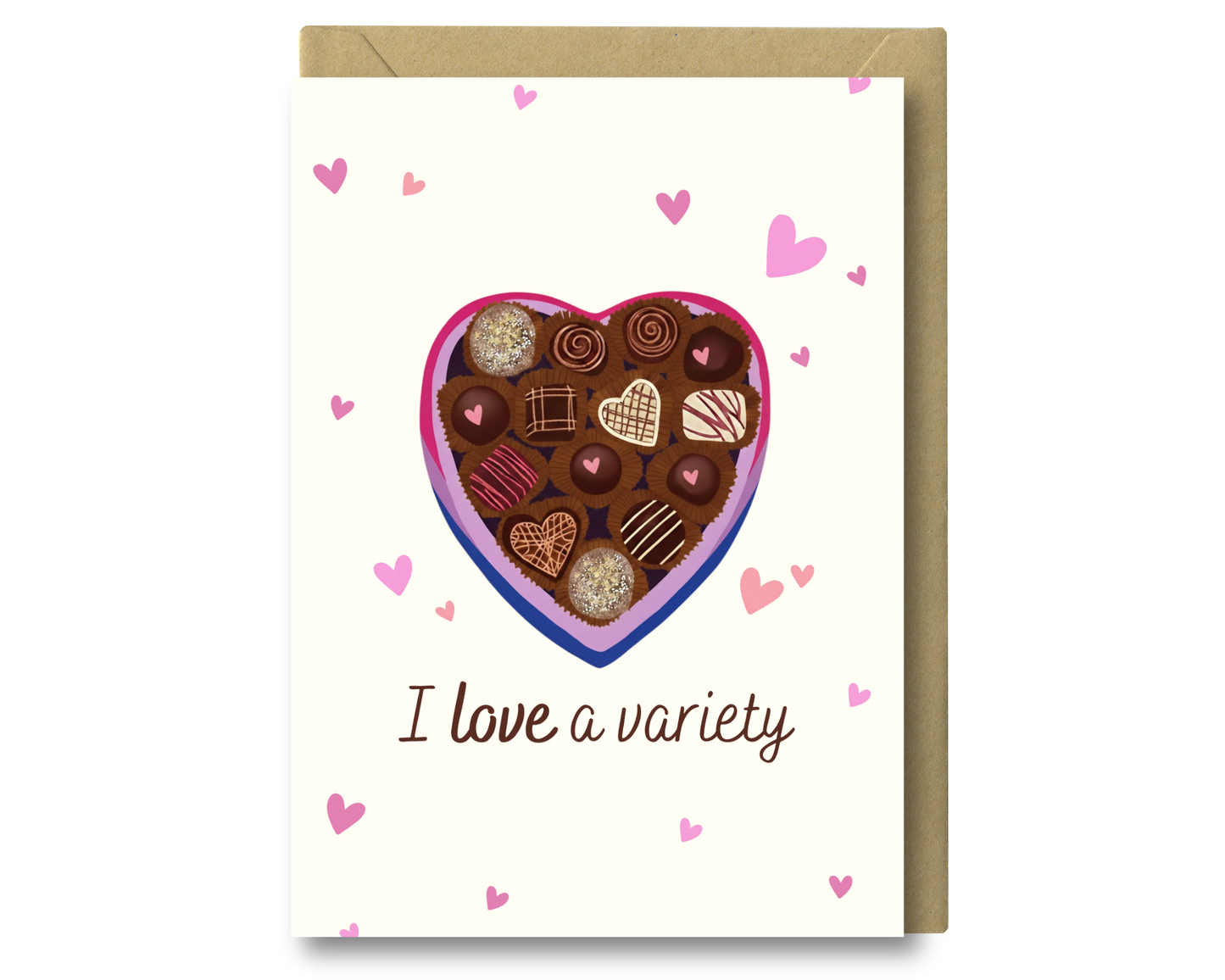 Bi Valentines - Chocolate, Love Greeting Card