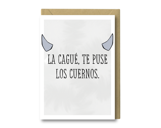 Los Cuernos - Apology Spanish Greeting Card