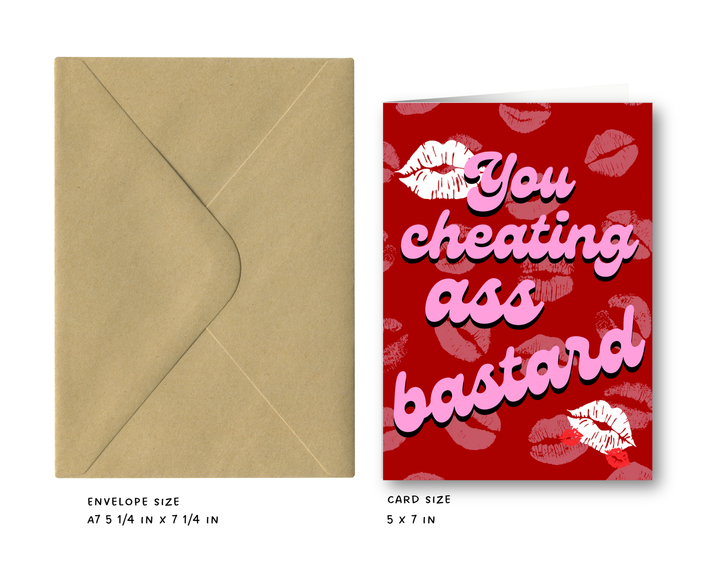 You Cheater Bastard, Side Piece Valentines Day, Greeting Card