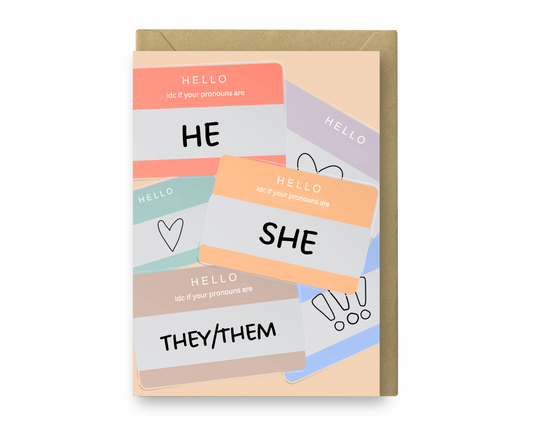 Pronouns - Greeting Card
