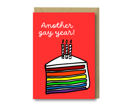 Another Gay Year - Gay Birthday Greeting Card